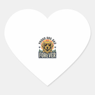 Pegatina En Forma De Corazón Camiseta de Papá Perro Diseño Retro de Golden Retr