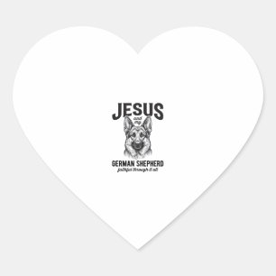 Pegatina En Forma De Corazón Camiseta de pastor alemán de fe para el amor de pe