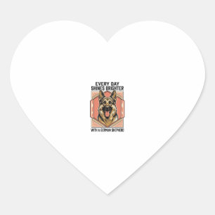 Pegatina En Forma De Corazón Camiseta de Pastor Alemán Grabado Vintage Amante d