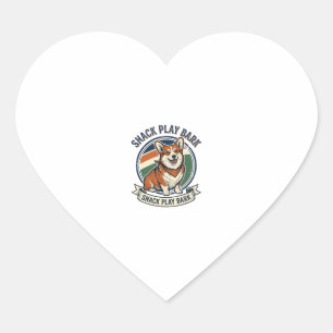 Pegatina En Forma De Corazón Camiseta de perro Corgi divertida grabación vintag