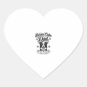 Pegatina En Forma De Corazón Camiseta de perro de grabado vintage de papá Borde