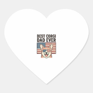 Pegatina En Forma De Corazón Camiseta de perro vintage patriótica del mejor pap