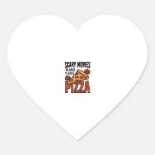 Pegatina En Forma De Corazón Camiseta de Pizza de Terror para Fans de Noche de
