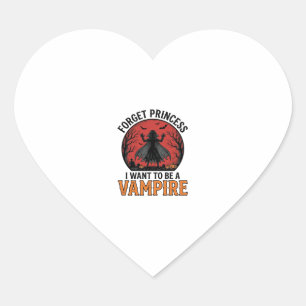 Pegatina En Forma De Corazón Camiseta de Princesa Vampiro Espeluznante Retro Di