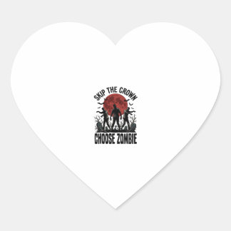 Pegatina En Forma De Corazón Camiseta de Princesa Zombie Horror Vintage Gráfico