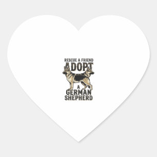 Pegatina En Forma De Corazón Camiseta de rescate de perro vintage de adopción d