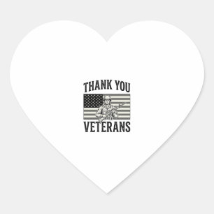 Pegatina En Forma De Corazón Camiseta de soldado de bandera vintage para vetera