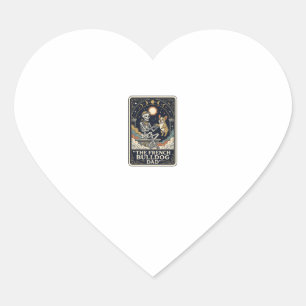 Pegatina En Forma De Corazón Camiseta de Tarot de Esqueleto Vintage de Papá Bul