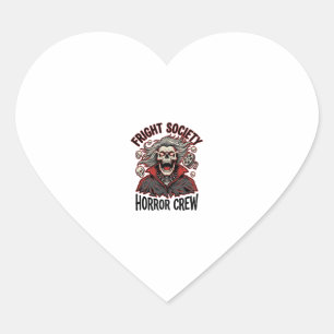 Pegatina En Forma De Corazón Camiseta de terror vintage Diseño de cráneo de Fri