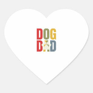 Pegatina En Forma De Corazón Camiseta de tipografía retro con huella de perro d