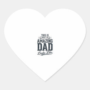 Pegatina En Forma De Corazón Camiseta de tipografía vintage de papá increíble D