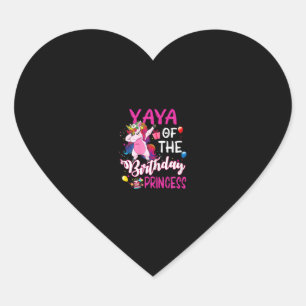 Pegatina En Forma De Corazón Camiseta de Yaya de la niña unicornio princesa de
