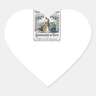 Pegatina En Forma De Corazón Camiseta del Árbol Genealógico de Jesús Fe Basada 