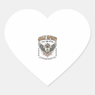Pegatina En Forma De Corazón Camiseta del Corazón Alado del Grabado Vintage del