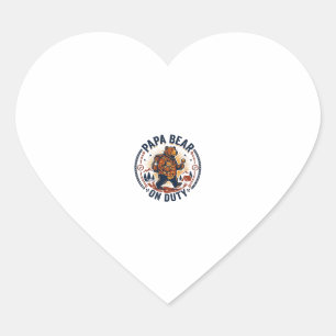 Pegatina En Forma De Corazón Camiseta del Día del Padre Papá Oso de Servicio Di
