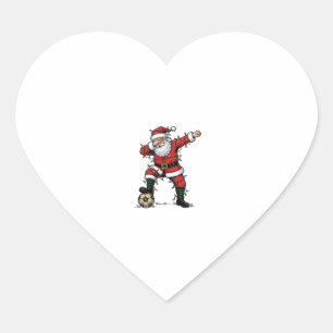 Pegatina En Forma De Corazón Camiseta deportiva de Navidad de fútbol de Santa v