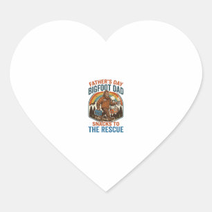 Pegatina En Forma De Corazón Camiseta Día del Padre Bigfoot Papá Criando Niños 