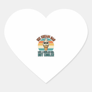 Pegatina En Forma De Corazón Camiseta Diseño de Papá de Helado Vintage Divertid