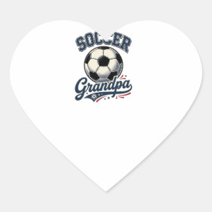 Pegatina En Forma De Corazón Camiseta Diseño Grabado Vintage Abuelo Fútbol_1