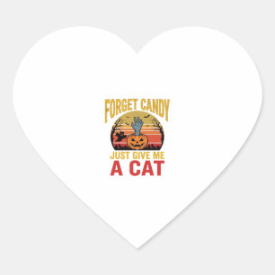 Pegatina En Forma De Corazón Camiseta divertida de caramelo para amante de gato