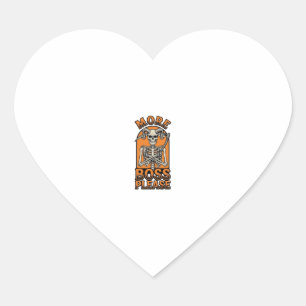 Pegatina En Forma De Corazón Camiseta divertida de esqueleto de jefe vintage de