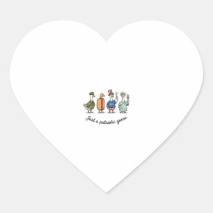 Pegatina En Forma De Corazón Camiseta divertida de ganso patriótico con grabado