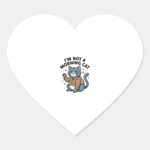 Pegatina En Forma De Corazón Camiseta divertida de gato con grabado vintage de