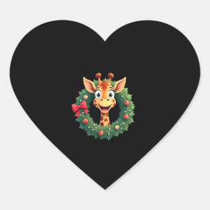 Pegatina En Forma De Corazón Camiseta divertida de jirafa animal meme cara fest