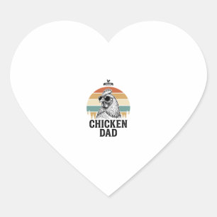 Pegatina En Forma De Corazón Camiseta divertida de papá de pollo puesta del sol