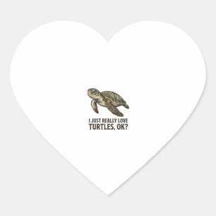 Pegatina En Forma De Corazón Camiseta divertida de tortuga amante de tortugas v