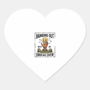 Pegatina En Forma De Corazón Camiseta Divertida de Zombie para Fans de Terror V