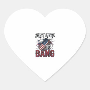 Pegatina En Forma De Corazón Camiseta divertida patriótica de petardo vintage d