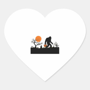 Pegatina En Forma De Corazón Camiseta divertida Sasquatch Bigfoot Halloween