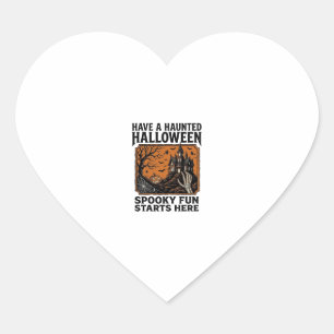 Pegatina En Forma De Corazón Camiseta Embrujada de Halloween Diseño de Fiesta V