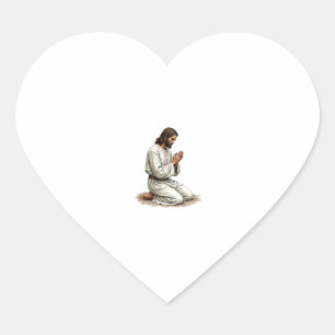 Pegatina En Forma De Corazón Camiseta Fe Grabado Vintage Manos de Jesús Orando
