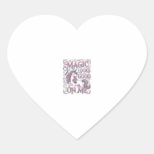 Pegatina En Forma De Corazón Camiseta gráfica de moda con magia de unicornio