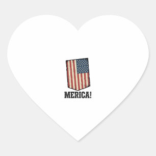 Pegatina En Forma De Corazón Camiseta Gráfica Patriótica Bandera Vintage Merica
