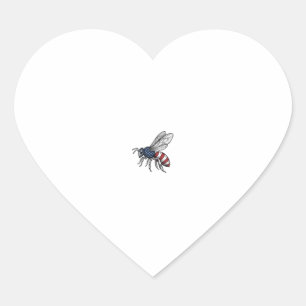 Pegatina En Forma De Corazón Camiseta gráfica vectorial de abeja patriótica vin