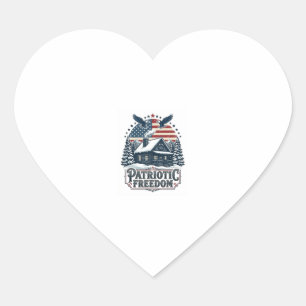 Pegatina En Forma De Corazón Camiseta gráfica vectorial de cabaña de invierno p