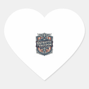 Pegatina En Forma De Corazón Camiseta gráfica vectorial de fe patriótica y libe