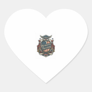 Pegatina En Forma De Corazón Camiseta gráfica vectorial patriótica de regreso a