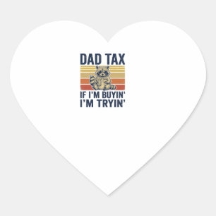 Pegatina En Forma De Corazón Camiseta gráfica vintage de mapache Funny Dad Tax_