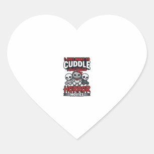 Pegatina En Forma De Corazón Camiseta Gráfica Vintage de Terror Lindo para Acur