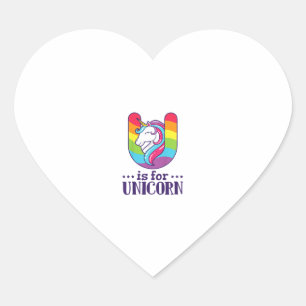 Pegatina En Forma De Corazón Camiseta Kids U Es Para Alfabeto De Unicornio