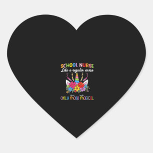 Pegatina En Forma De Corazón Camiseta mágica de vuelta al cole para enfermera e