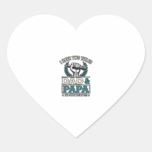 Pegatina En Forma De Corazón Camiseta Micrófono Vintage Títulos Papá y Papá Roc