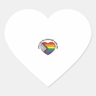 Pegatina En Forma De Corazón Camiseta Orgullo Corazón Puedes Ser Tú Mismo Conmi