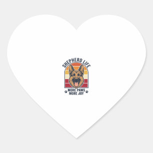 Pegatina En Forma De Corazón Camiseta Pastor Alemán Grabado Retro Amante Perros