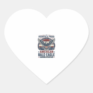 Pegatina En Forma De Corazón Camiseta Patriótica Vintage Águila Calva Distresse