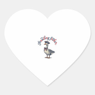 Pegatina En Forma De Corazón Camiseta Patriótica Vintage Padre Fundador Ganso D